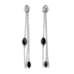 Boucles D'Oreilles Argent Zircone Boucles d'oreilles Zircone - Chaîne