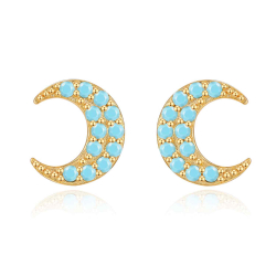 Boucles D'Oreilles Argent Zircone Boucles d'oreilles Zircone - Lune