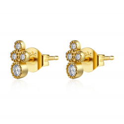 Silver Zircon Earrings Zirconia Earrings - 4 Cz