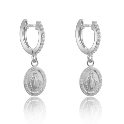 Boucles D'Oreilles Argent Zircone Boucles d'oreilles Zircone - Plaque Vierge