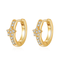 Silver Zircon Earrings Zirconia Earrings - Star