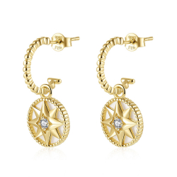 Silver Zircon Earrings Zirconia Earrings - Star
