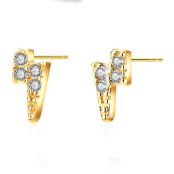 Silver Zircon Earrings Zirconia Earrings - Lightning