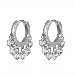 Silver Zircon Earrings Zirconia Earrings
