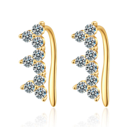 Silver Zircon Earrings Zirconia Earrings - Climber