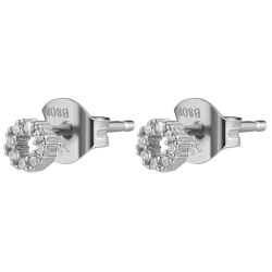 Silver Zircon Earrings Zirconia Earrings - Circle