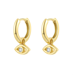 Silver Zircon Earrings Zirconia Earrings - Eye