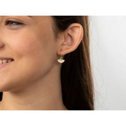 Silver Zircon Earrings Zirconia Earrings - Fan