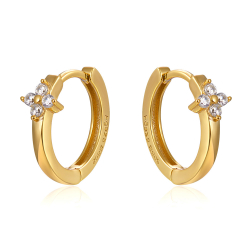 Silver Zircon Earrings Zirconia Earrings - Star - Zircon