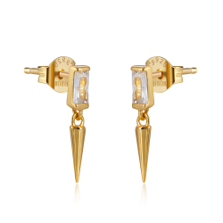 Silver Zircon Earrings Zirconia Earrings - Cone - Zircon