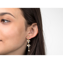 Silver Stone Earrings Mineral Earring - Flower