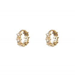 Silver Zircon Earrings Zirconia Earrings - Star - 12 mm