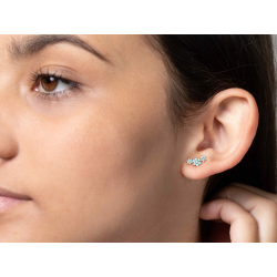 Boucles D'Oreilles Argent Zircone Boucles d'oreilles Zircone - 3 Étoiles
