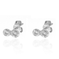 Silver Zircon Earrings Zirconia Earrings - Infinity