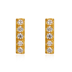 Silver Zircon Earrings Zirconia Earrings - Bar