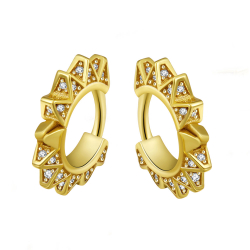 Silver Zircon Earrings Zirconia Earrings - Sun