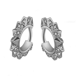 Silver Zircon Earrings Zirconia Earrings - Sun