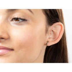 Silver Zircon Earrings Zirconia Earrings - Hoop