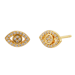 Silver Zircon Earrings Zirconia Earrings - Eye