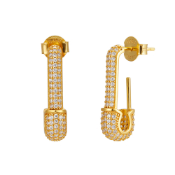 Silver Zircon Earrings Zirconia Earrings - Pin