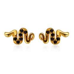 Silver Zircon Earrings Zirconia Earrings - Snake