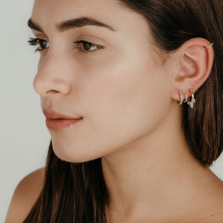 Silver Zircon Earrings Zirconia Earrings - Earcuff
