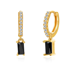 Silver Zircon Earrings Zirconia Earrings - Hoop