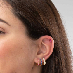 Silver Zircon Earrings Zirconia Earrings - Flower