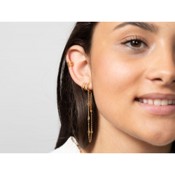 Silver Zircon Earrings Hoop Earrings - Chain