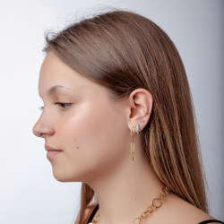 Silver Zircon Earrings Hoop Earrings