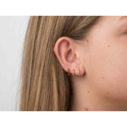Silver Zircon Earrings Hoop Earrings - Zirconia