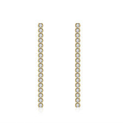 Silver Zircon Earrings Zirconia Earrings - Tennis - Zircon