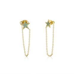 Silver Zircon Earrings Star Earring - Zircon