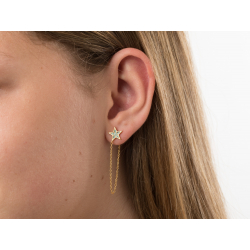 Silver Zircon Earrings Star Earring - Zircon