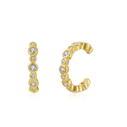 Boucles D'Oreilles Argent Zircone Boucles d'oreilles Zircone - Earcuff - Zircone de couleur Blanche