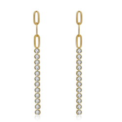 Silver Zircon Earrings Zircon Earrings - Tennis 50mm