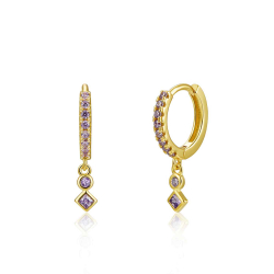 Boucles D'Oreilles Argent Zircone Boucle d'oreille Anneau 12 mm - Zircone