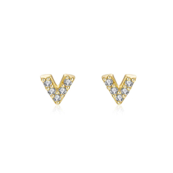 Silver Zircon Earrings Zircon Earrings - V