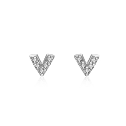 Boucles D'Oreilles Argent Zircone Boucles d'oreilles Zircone - V