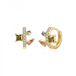 Boucles D'Oreilles Argent Zircone Boucles d'oreilles Anneau - Zircone