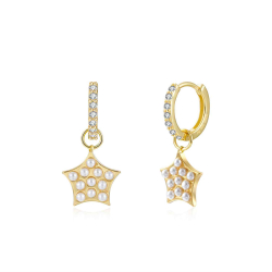 Boucles D'Oreilles Argent Zircone Boucles d'oreilles Anneau Étoile 11 mm 9 mm Dorure Or