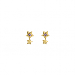 Silver Zircon Earrings Star Black Zirconia Earrings 3*5 mm Rhodium Silver