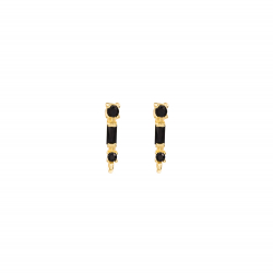 Findings - Earrings Accessories Stick Corconita Black Earrings 11mm Rhodium Silver