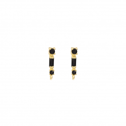 Findings - Earrings Accessories Stick Corconita Black Earrings 11mm Rhodium Silver