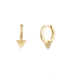 Boucles D'Oreilles Argent Zircone Boucles d'oreilles Anneau Triangle 11 mm