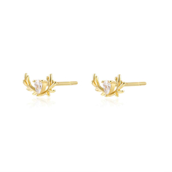 Boucles D'Oreilles Argent Zircone Boucles d'oreilles Zircone Corne de Renne 5 mm