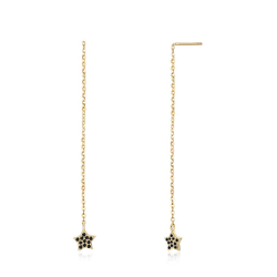 Silver Zircon Earrings Earrings - Estrella Chain - 55mm