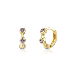 Boucles D'Oreilles Argent Zircone Boucles d'oreilles Anneau Zircone 10 mm