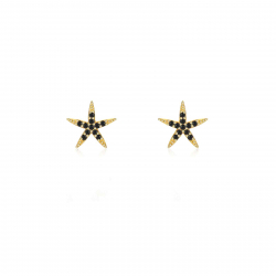 Silver Zircon Earrings Starfish Earring - Zirconia - 8 mm