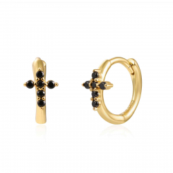 Silver Zircon Earrings Cross Earrings - Zirconia